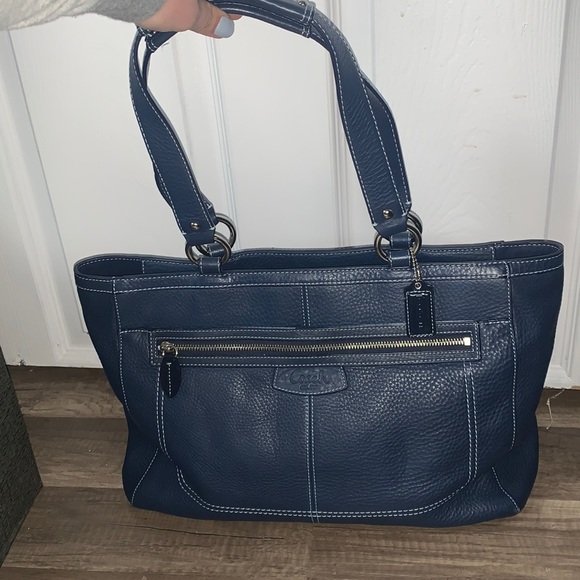 Coach Handbags - Blue leather coach bag
